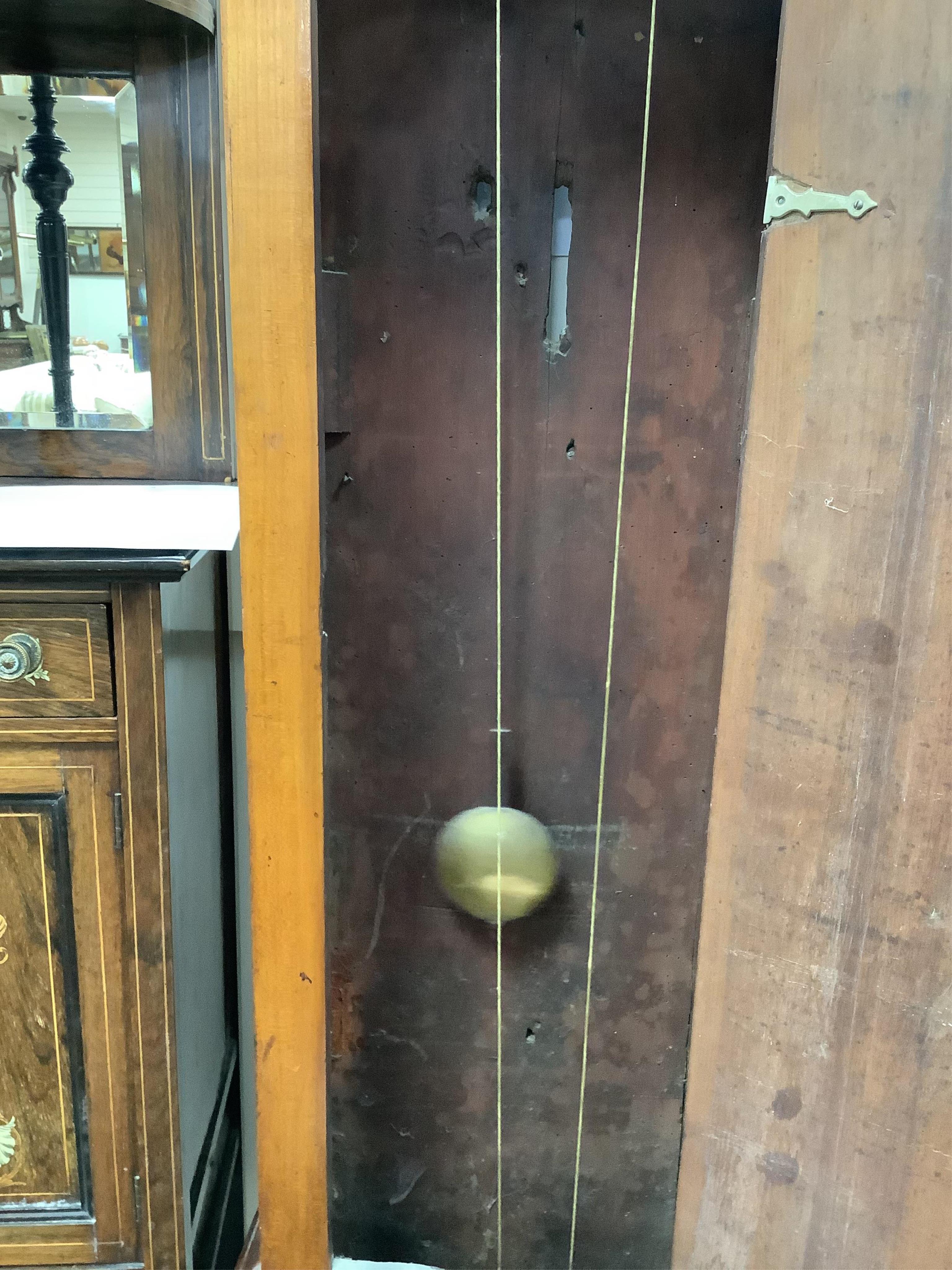 An 18th century provincial fruitwood and walnut longcase regulator, height 215cm. Condition - fair